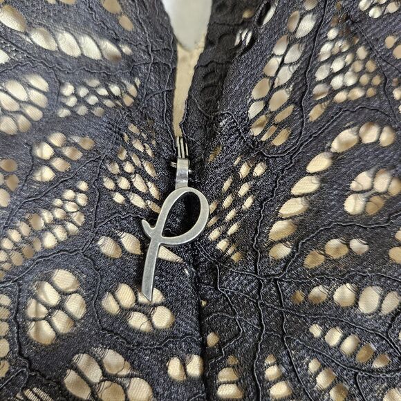 PAMELLA ROLAND Formal Gown Silk Lace Overlay Long Sleeve Women's 4 Party Dress - Picture 13 of 16